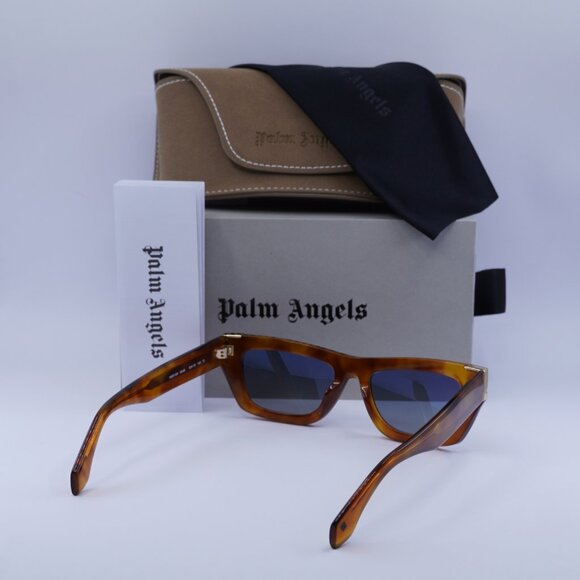 Palm Angels PERI10K MALIBU 6E49 Sunglasses Havana Cat Eye Frame, Blue Lenses - Picture 9 of 9